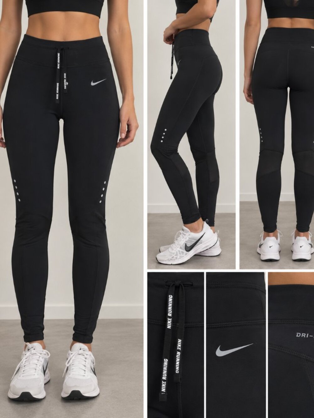 Nike Dri-FIT Running Black Leggings XS 26" Inseam